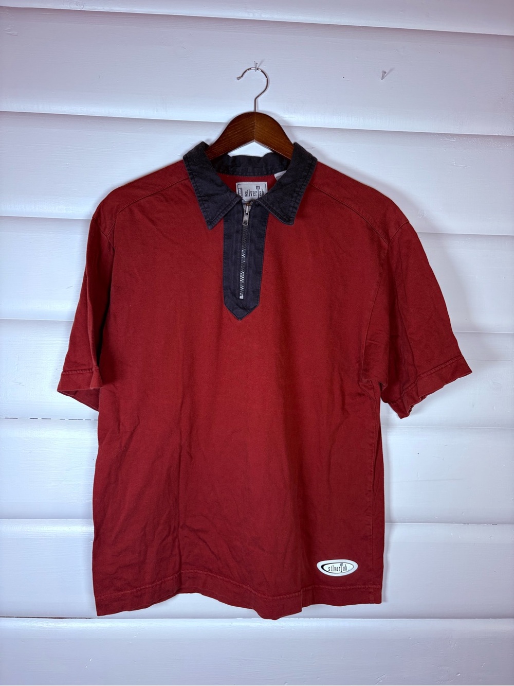 Vintage Levi’s SilverTab Half Zip Polo Shirt Maroon Men’s L 90s Y2K